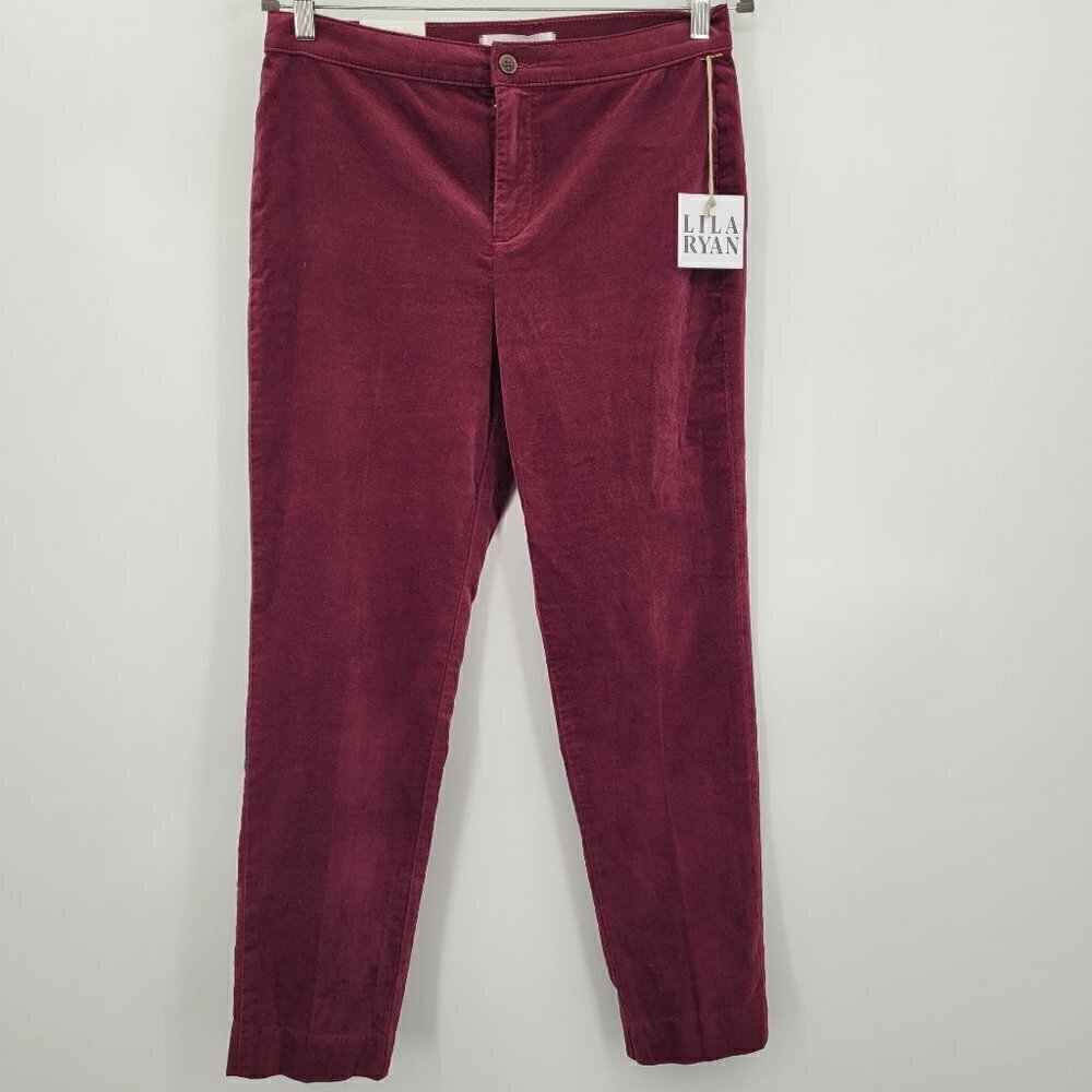 NWT Lily Ryan The Britney High Rise Tapered Trouser Stretch Velveteen